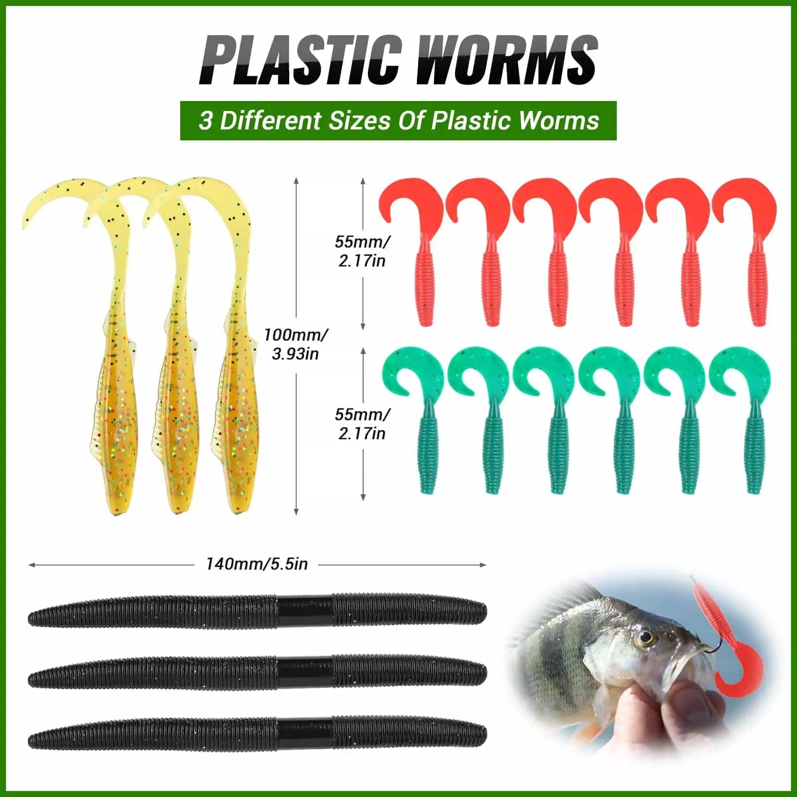 PLUSINNO 102Pcs Fishing Lures Kit Plusinno PLUSINNO 102Pcs Fishing Lures Kit Plusinno