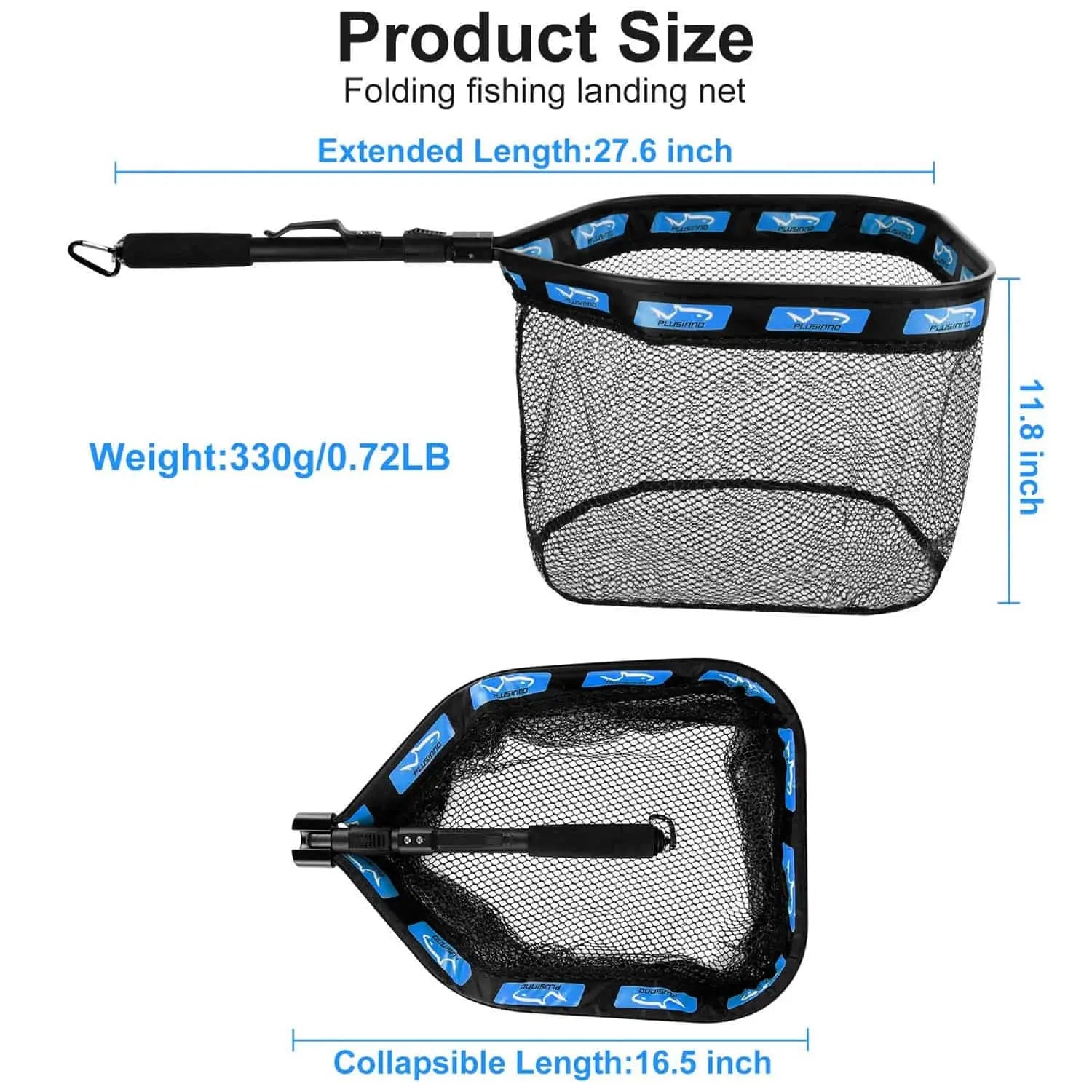 eq2 fishing net PLUSINNO FN2 Square Floating Fish Landing Net with Magnetic Release – Plusinno