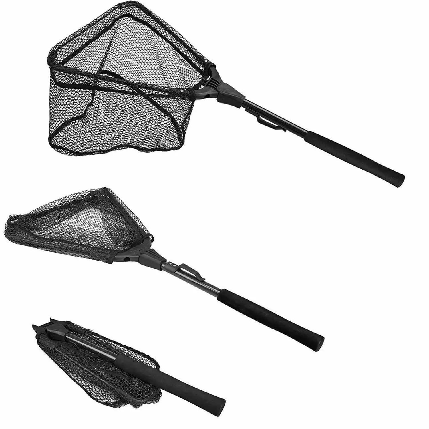 PLUSINNO FN9 Fish Landing Net with Foldable Telescopic Pole Handle