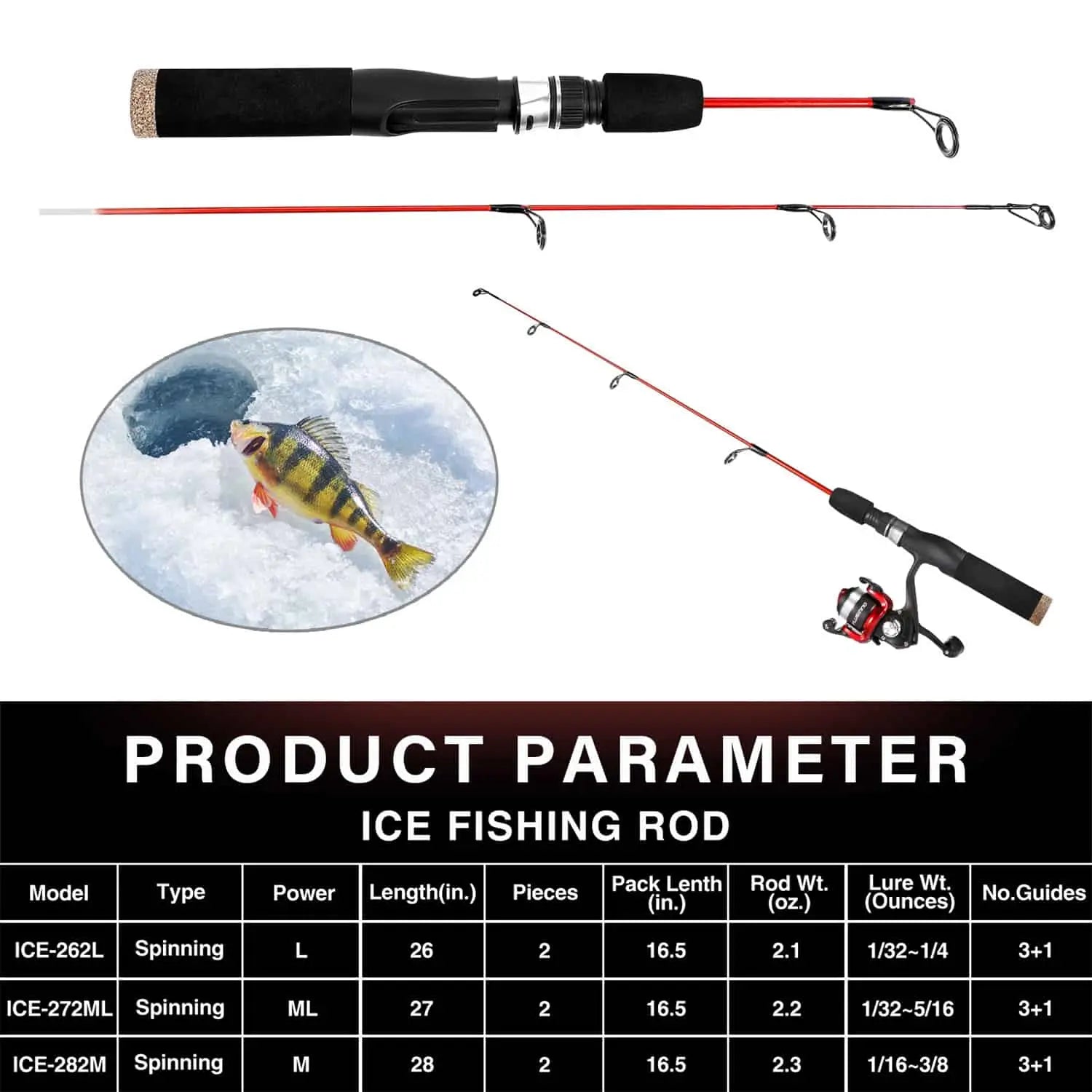 PLUSINNO ICE Ⅰ Ice Fishing Rod Reel Comb Full kit