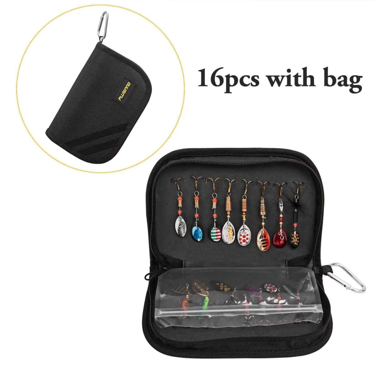 PLUSINNO Fishing Lures for Bass with Portable Carry Bag