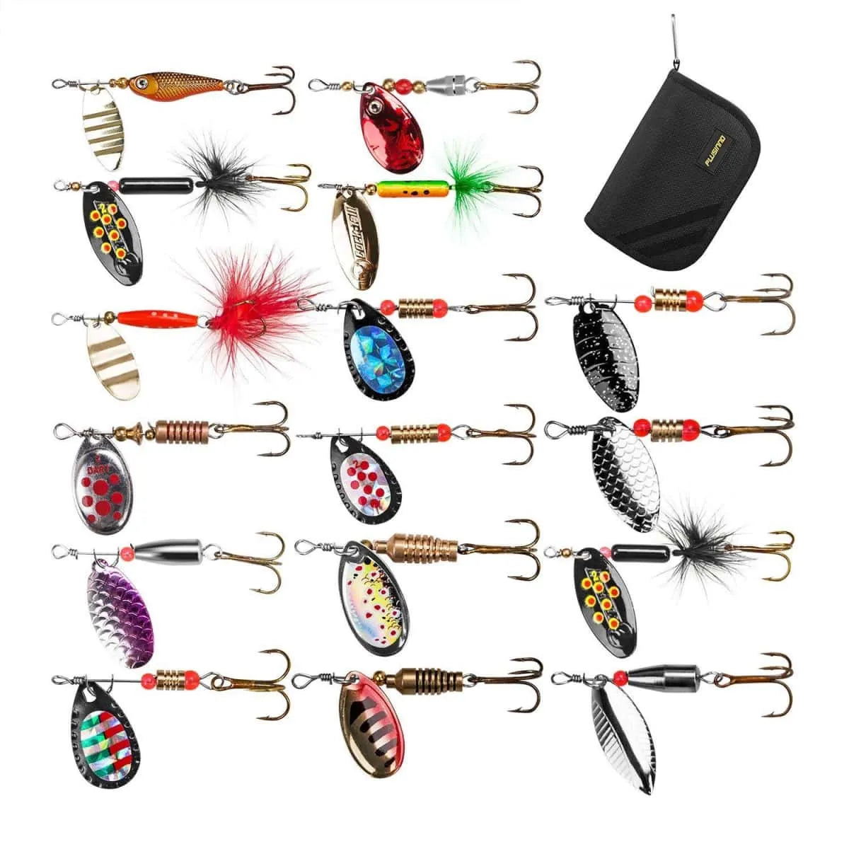 PLUSINNO Fishing Lures for Bass with Portable Carry Bag