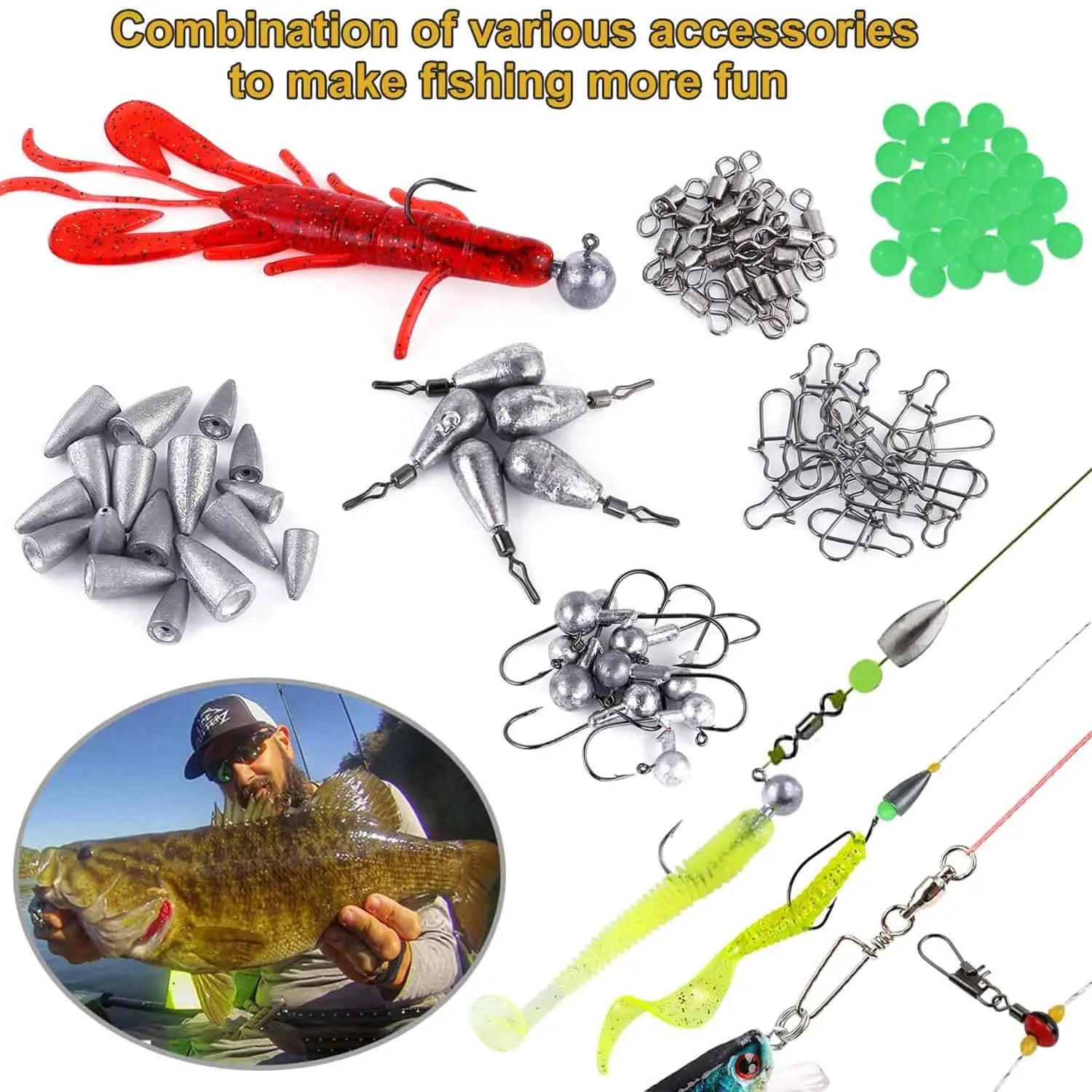 PLUSINNO 189Pcs Fishing Lures Kit Plusinno PLUSINNO 189Pcs Fishing Lures Kit Plusinno