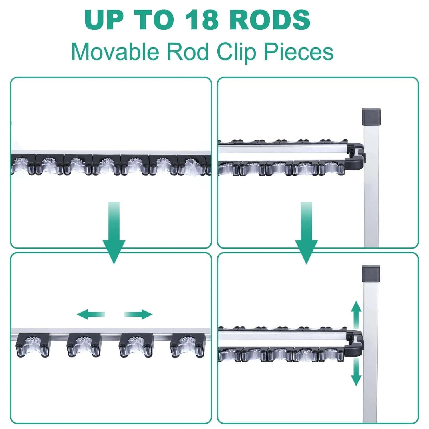 PLUSINNO V18 Support de rangement pour porte-canne à pêche