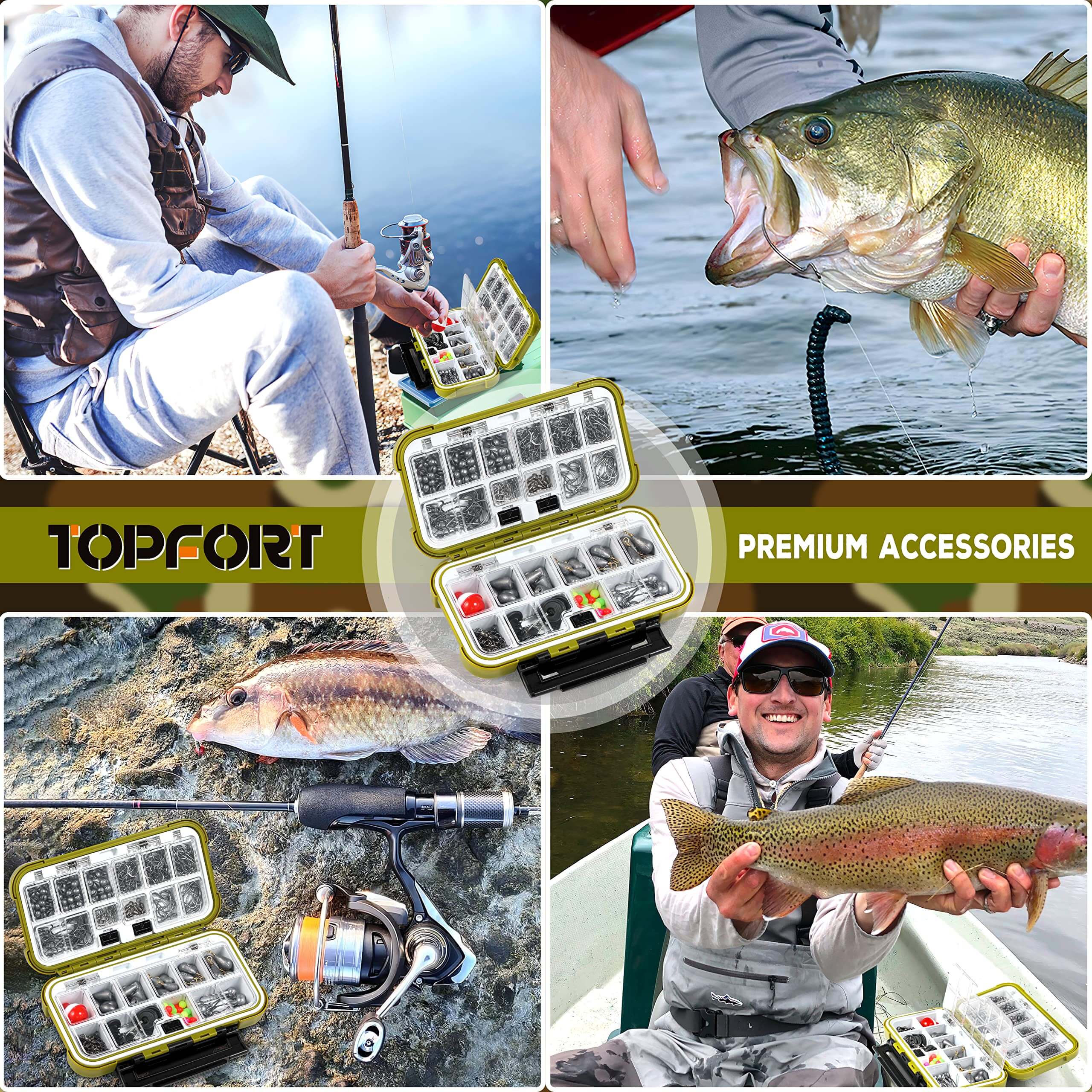 PLUSINNO Kit d'accessoires de pêche 251 pièces