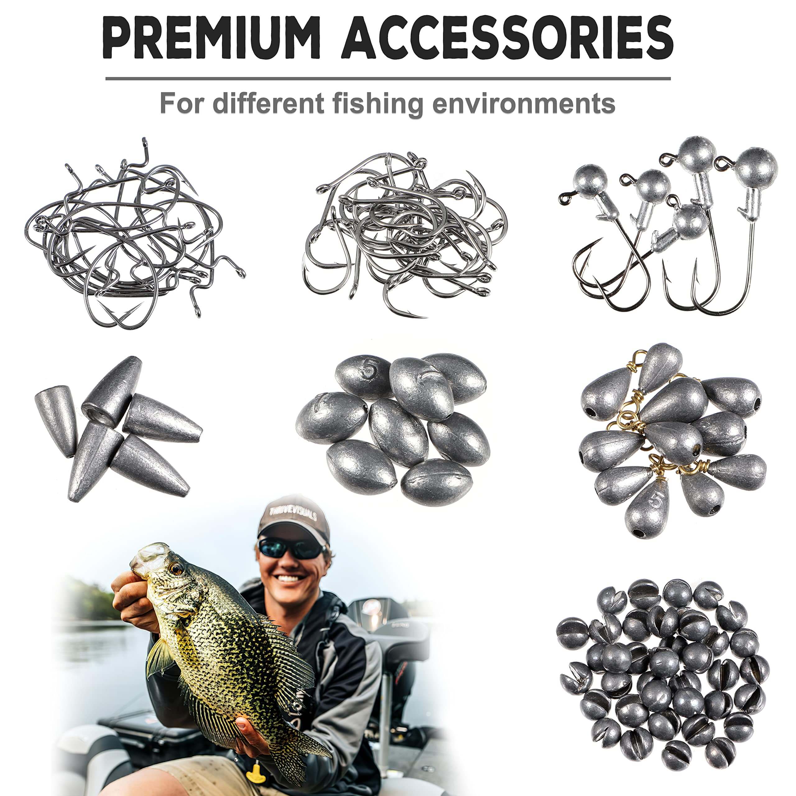PLUSINNO Kit d'accessoires de pêche 251 pièces