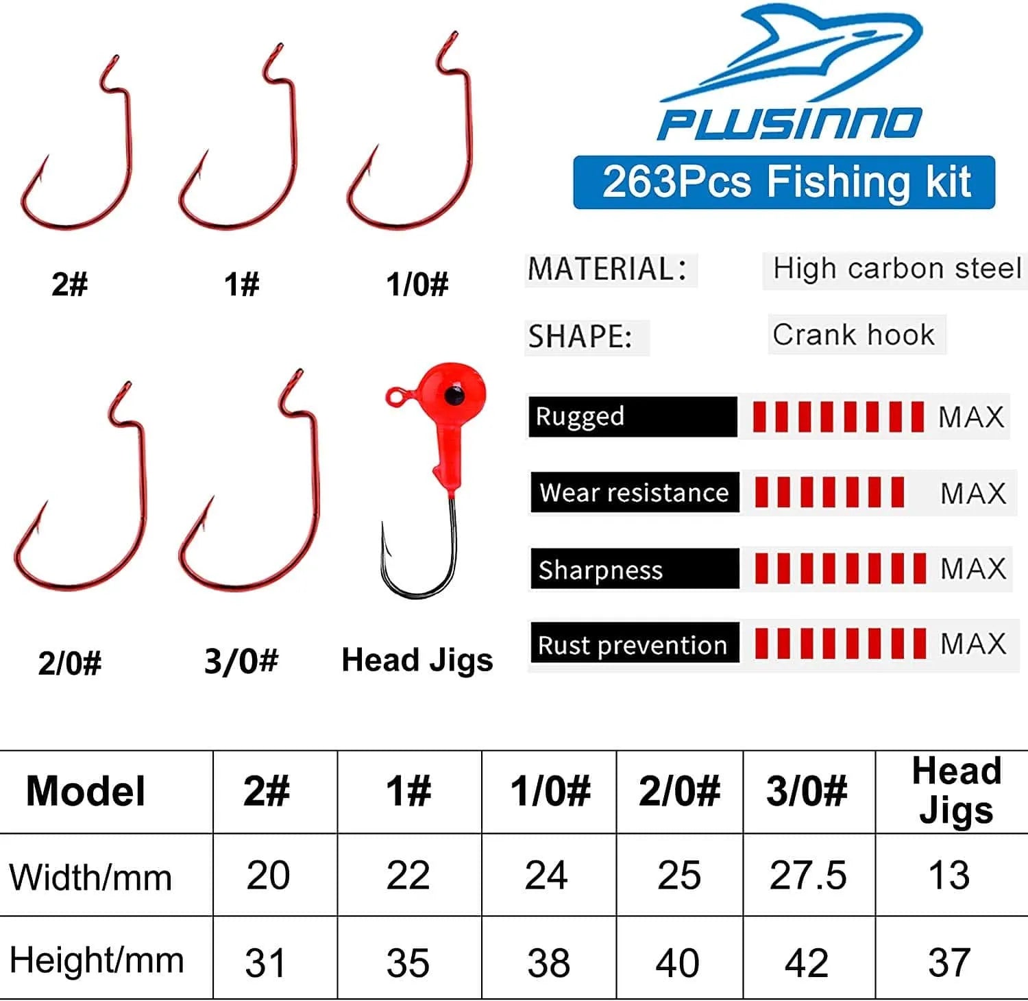  PLUSINNO 201pcs Fishing Accessories Kit, Fishing