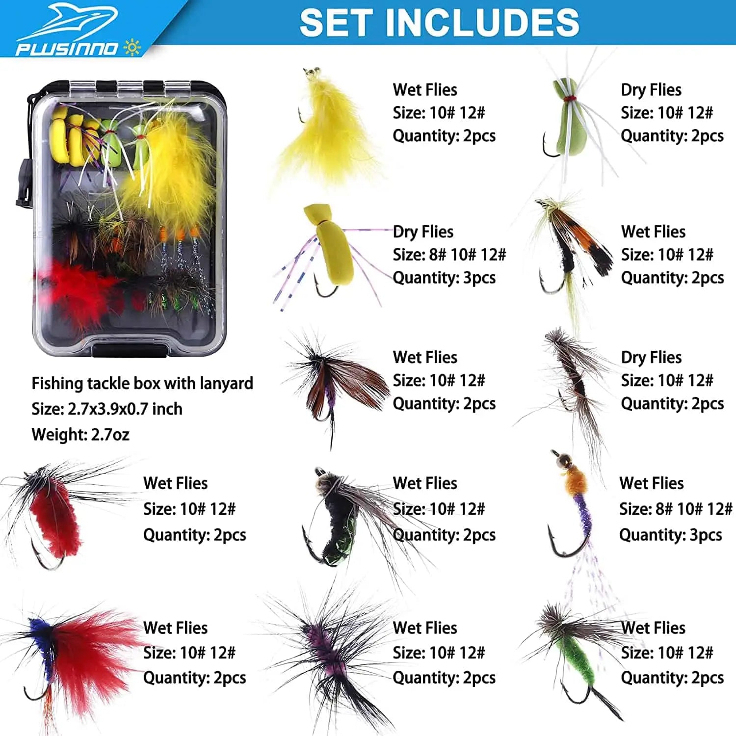 PLUSINNO 26Pcs Fly Fishing Lures