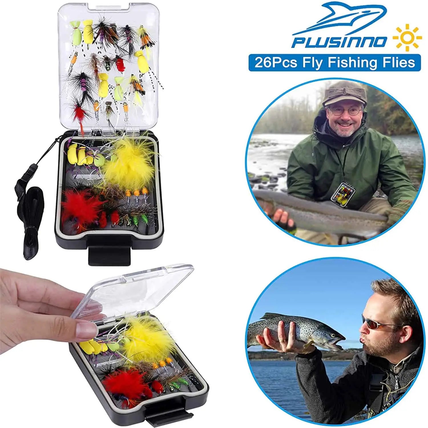 PLUSINNO 26Pcs Fly Fishing Lures