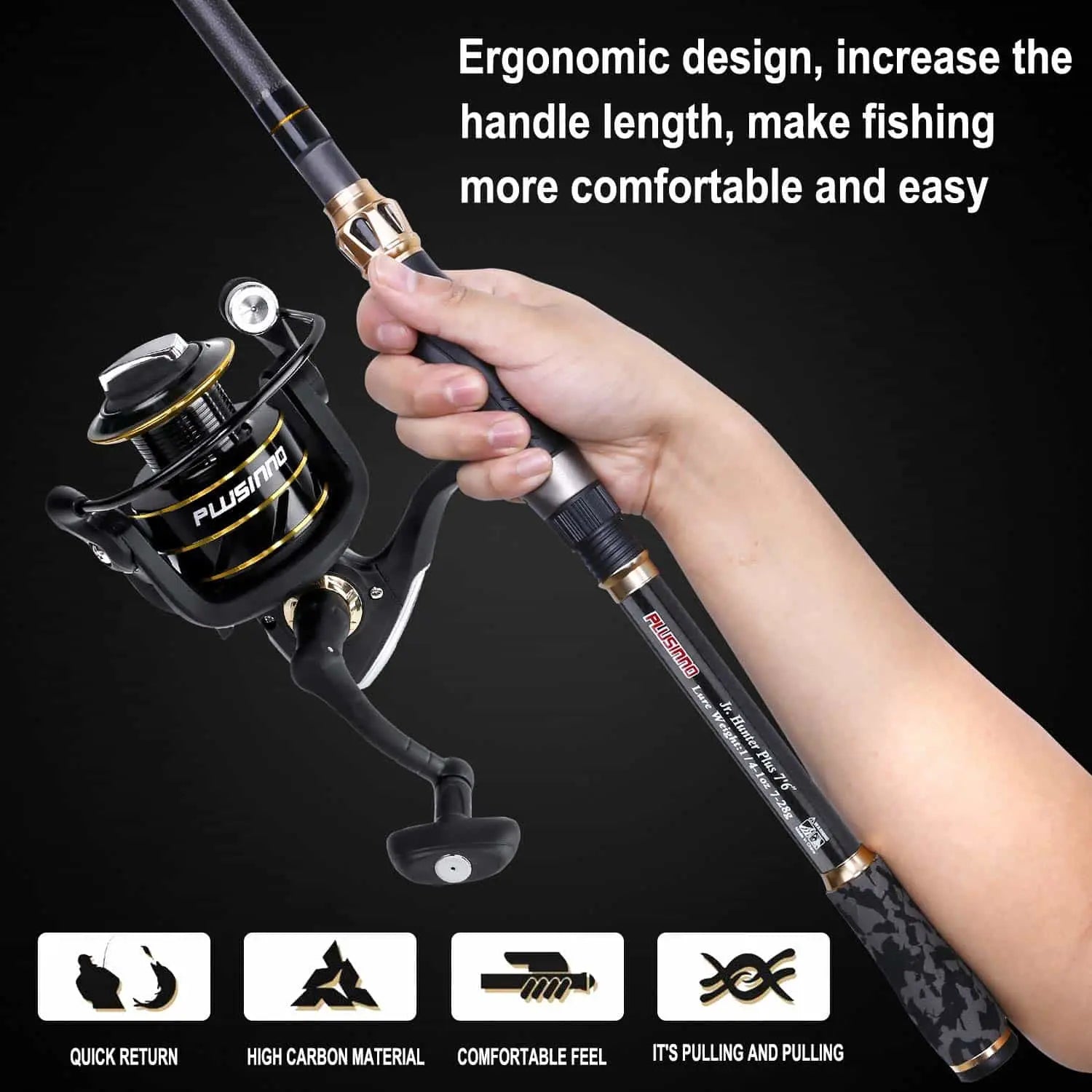 PLUSINNO Eagle Hunting VI Telescopic Fishing Rods and Reel Combos