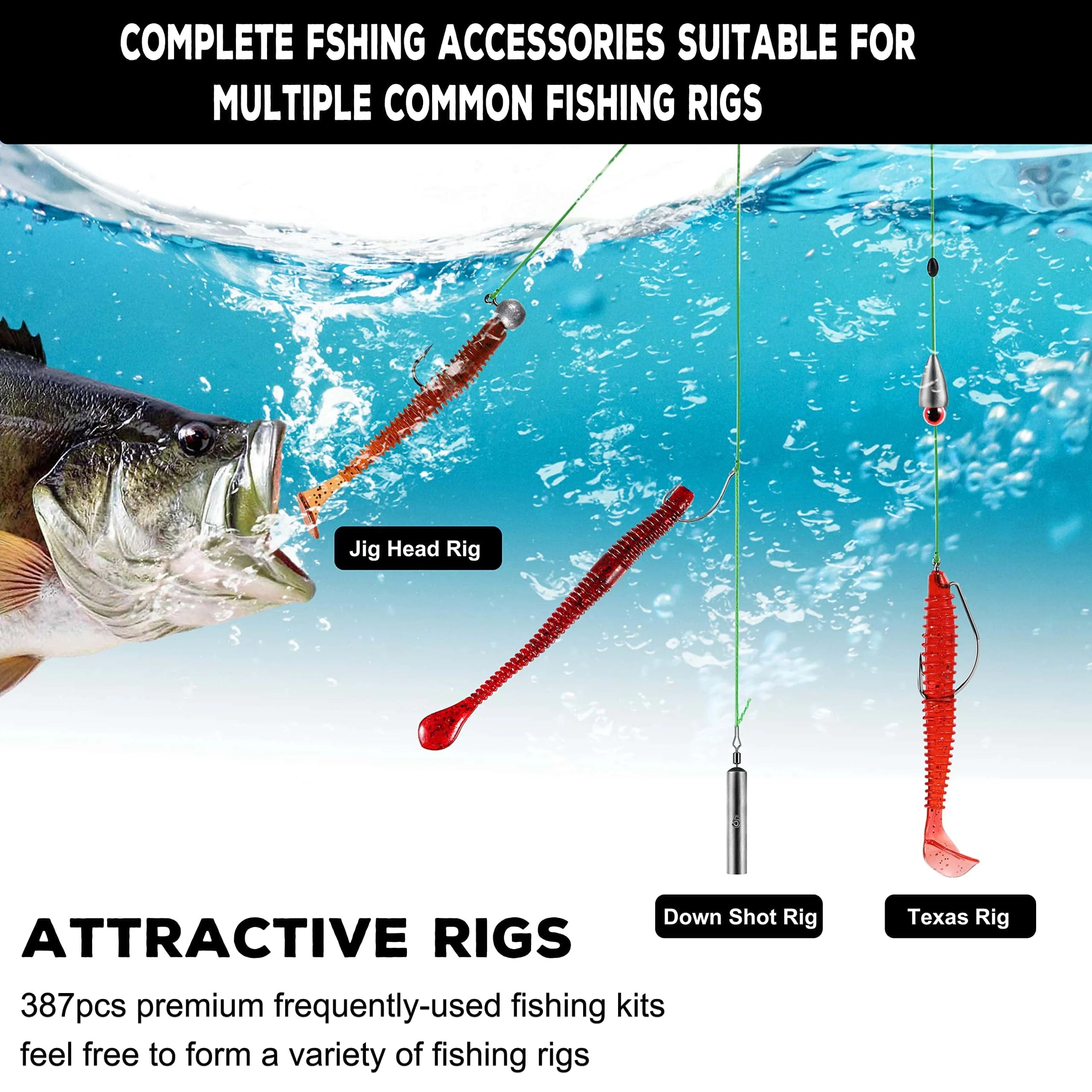 PLUSINNO 387 PCS Fishing Accessories Kit – Plusinno