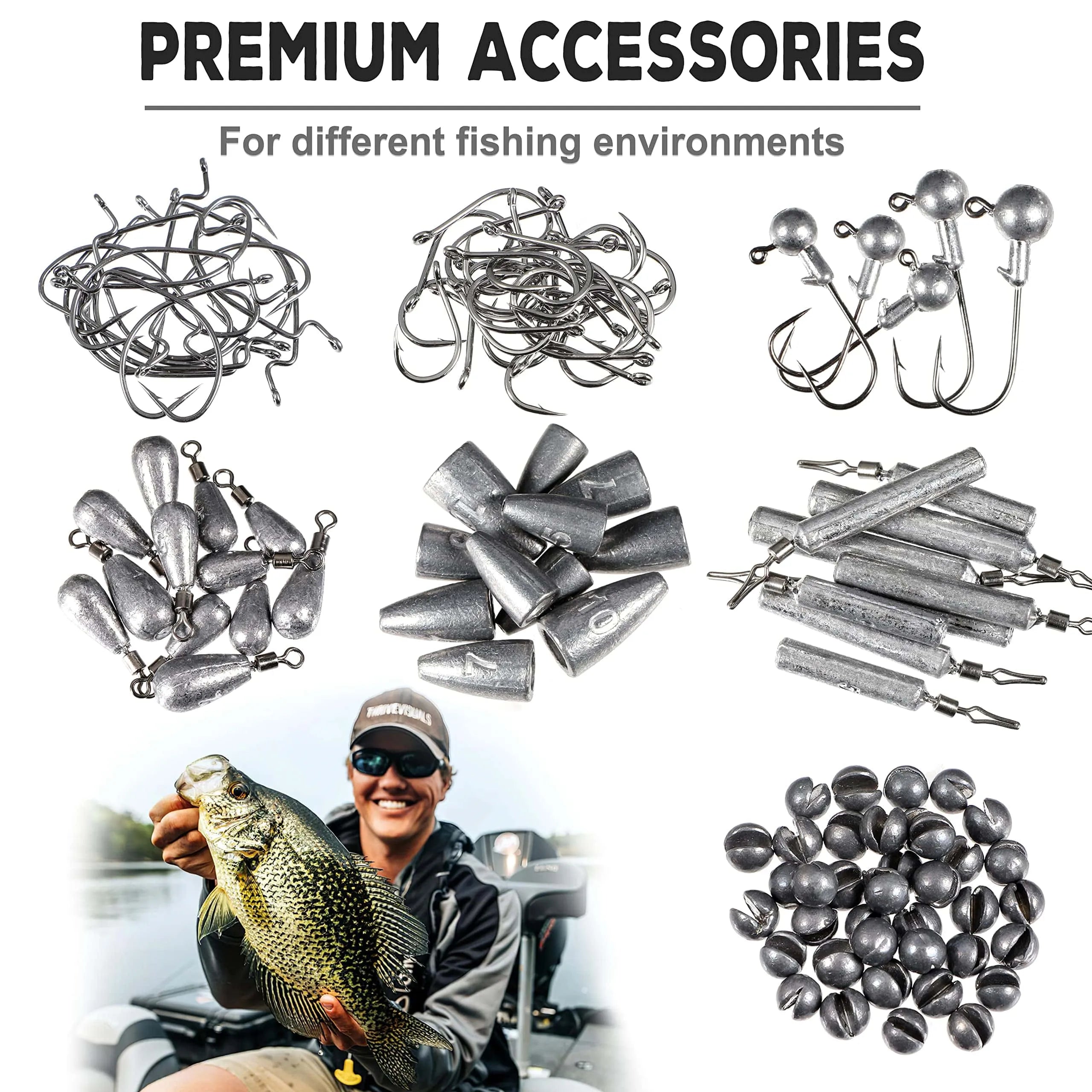 PLUSINNO 387 PCS Kit de accesorios de pesca