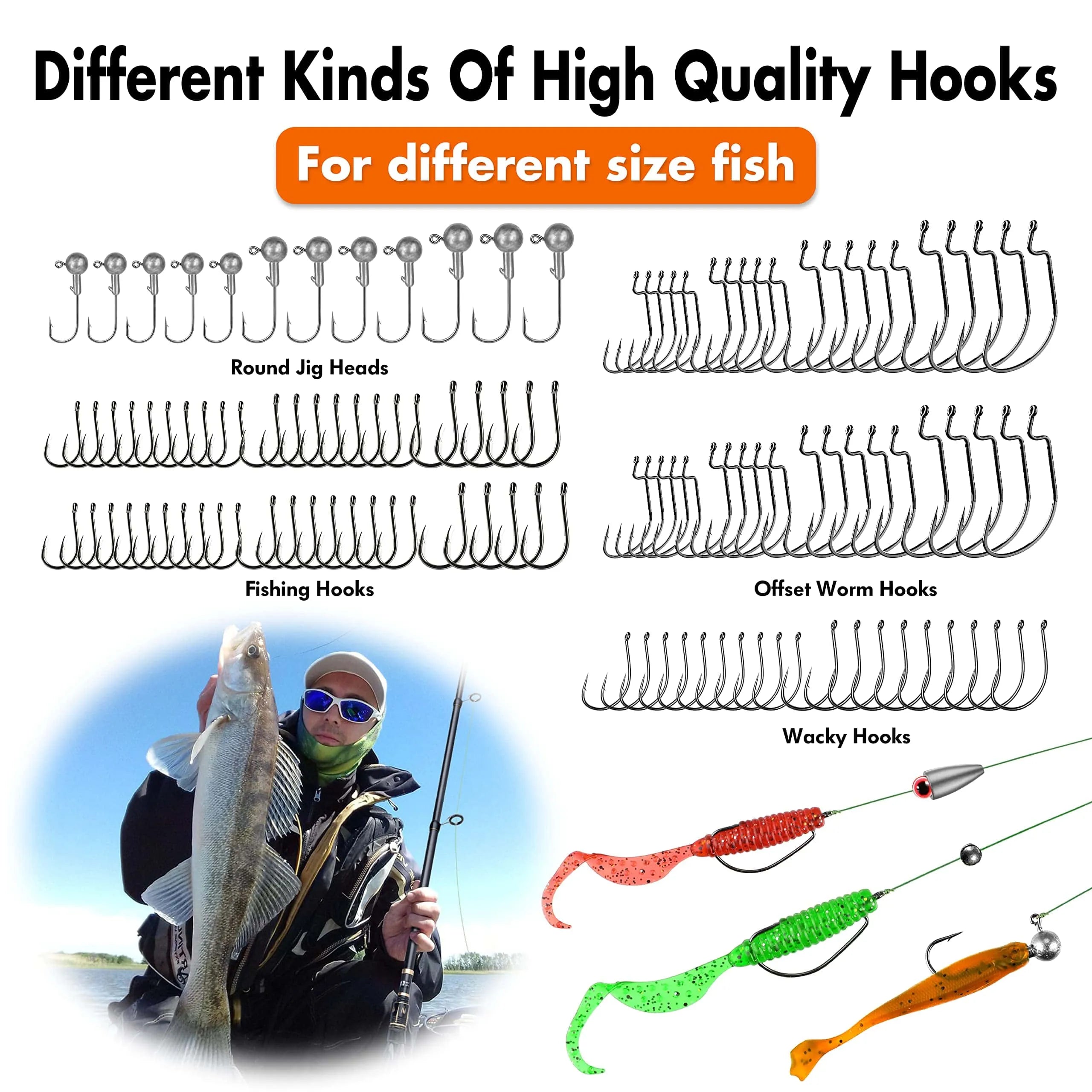 PLUSINNO 397pcs Kit de accesorios de pesca