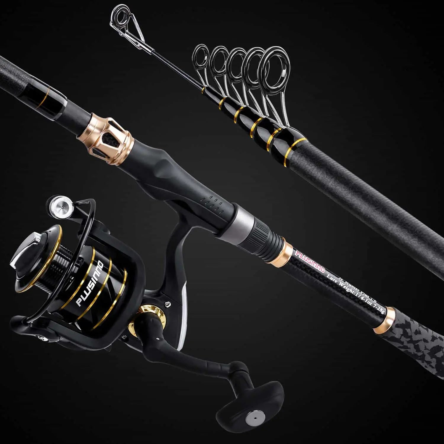 PLUSINNO Eagle Hunting VI Telescopic Fishing Rods and Reel Combos