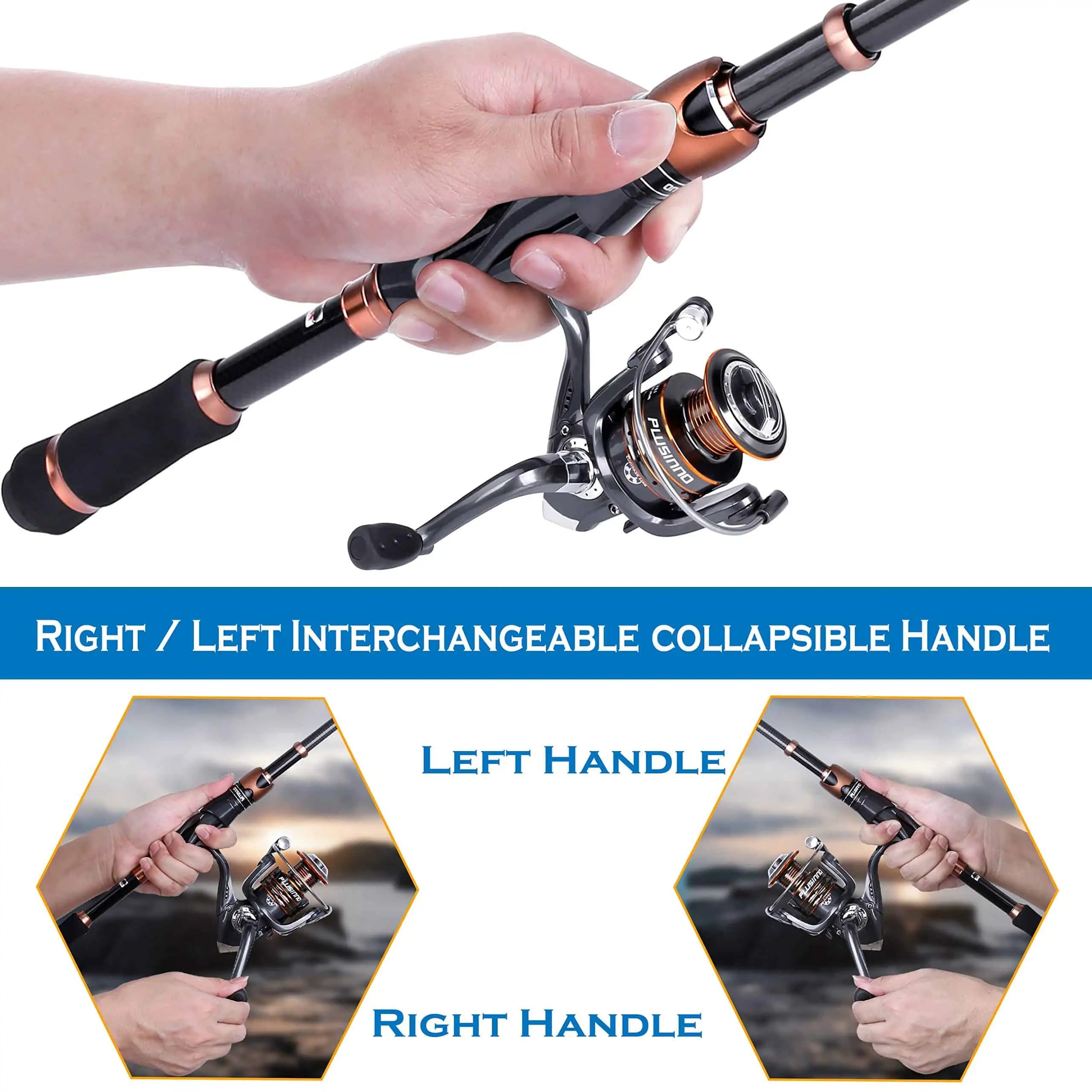 PLUSINNO Eagle Hunting Ⅶ Telescopic Fishing Rods and Reel Combos