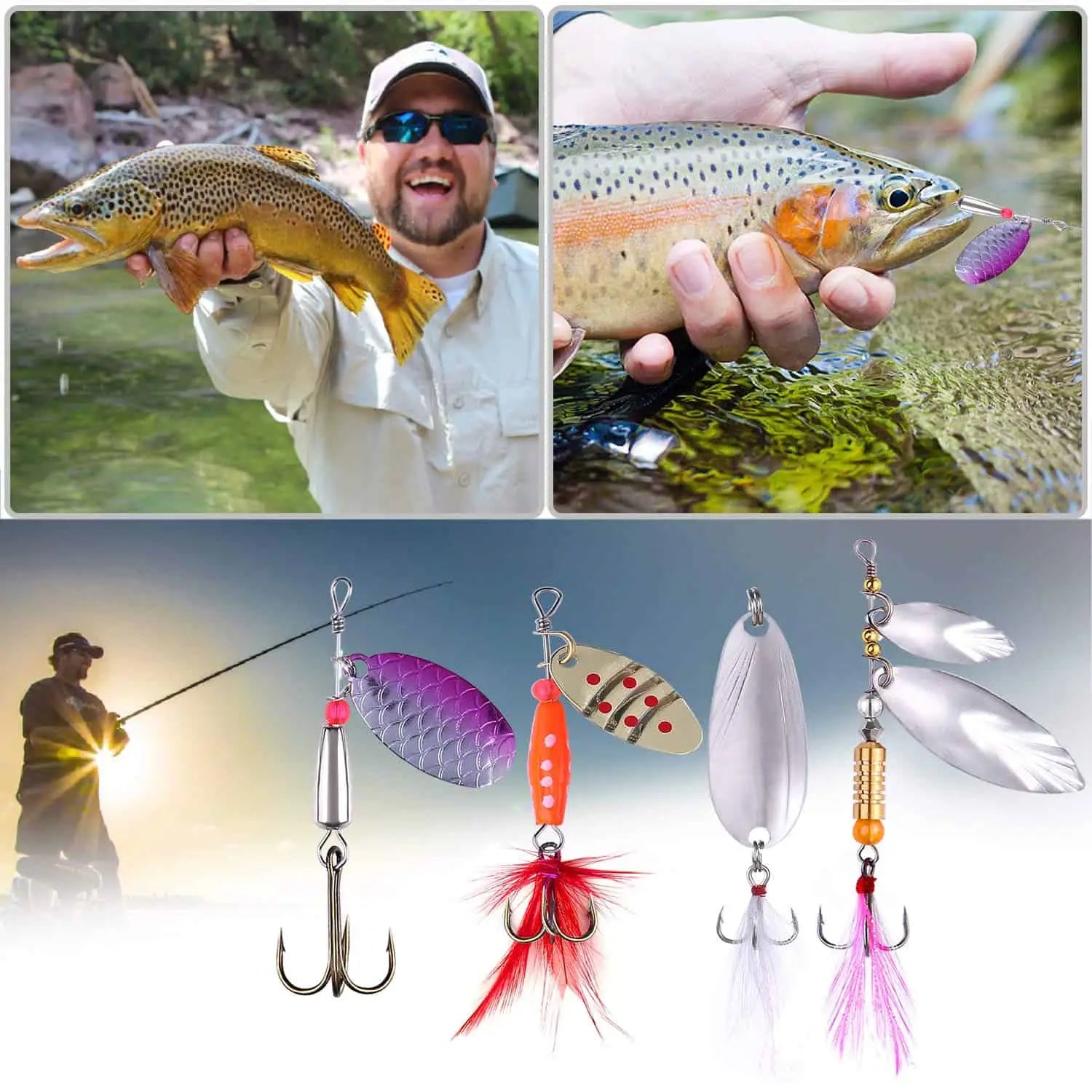 PLUSINNO 51Pcs Fishing Lures Kit