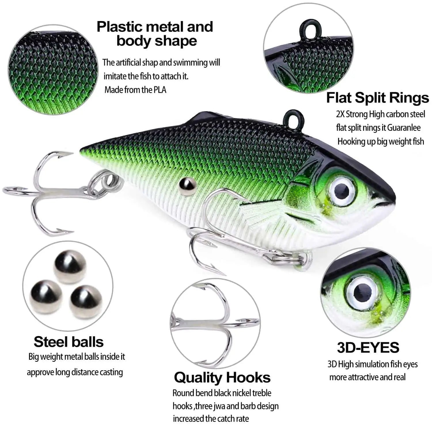 PLUSINNO 51Pcs Fishing Lures Kit