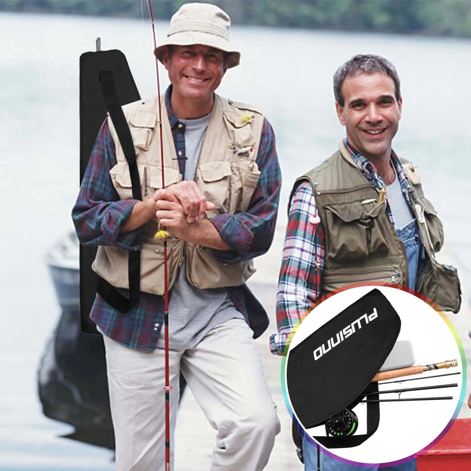 PLUSINNO 4 Piece Lightweight Ultra-Portable Graphite Fly Fishing PLUSINNO 4 Piece Lightweight Ultra-Portable Graphite Fly Fishing