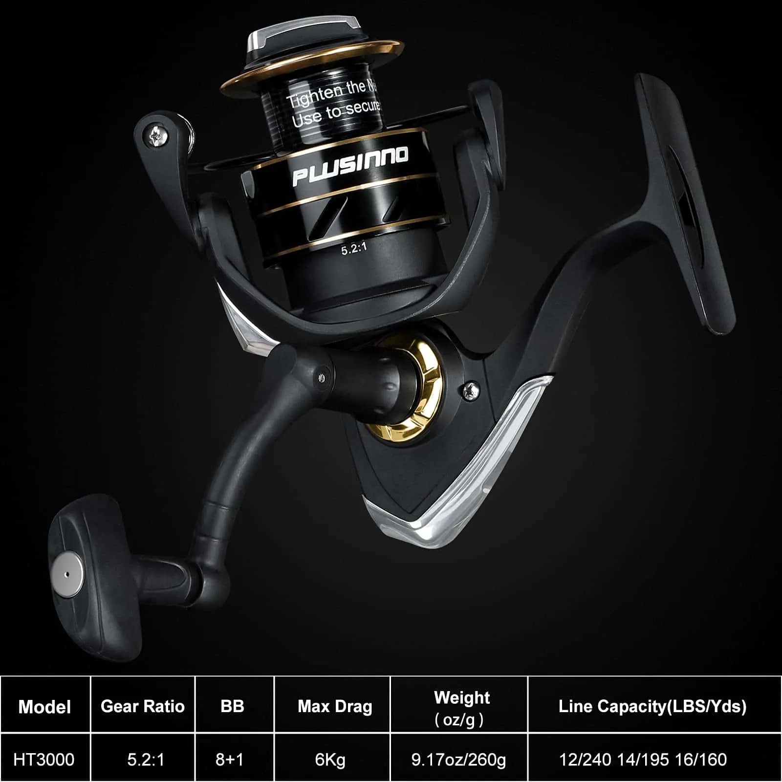 Carrete de pesca giratorio PLUSINNO HT