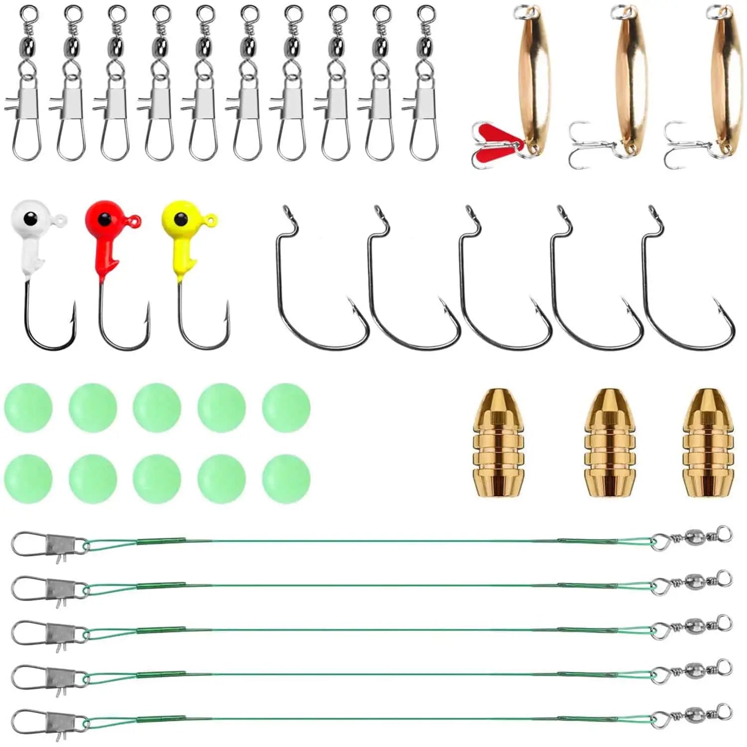 PLUSINNO 67 piezas Kit de señuelos de pesca