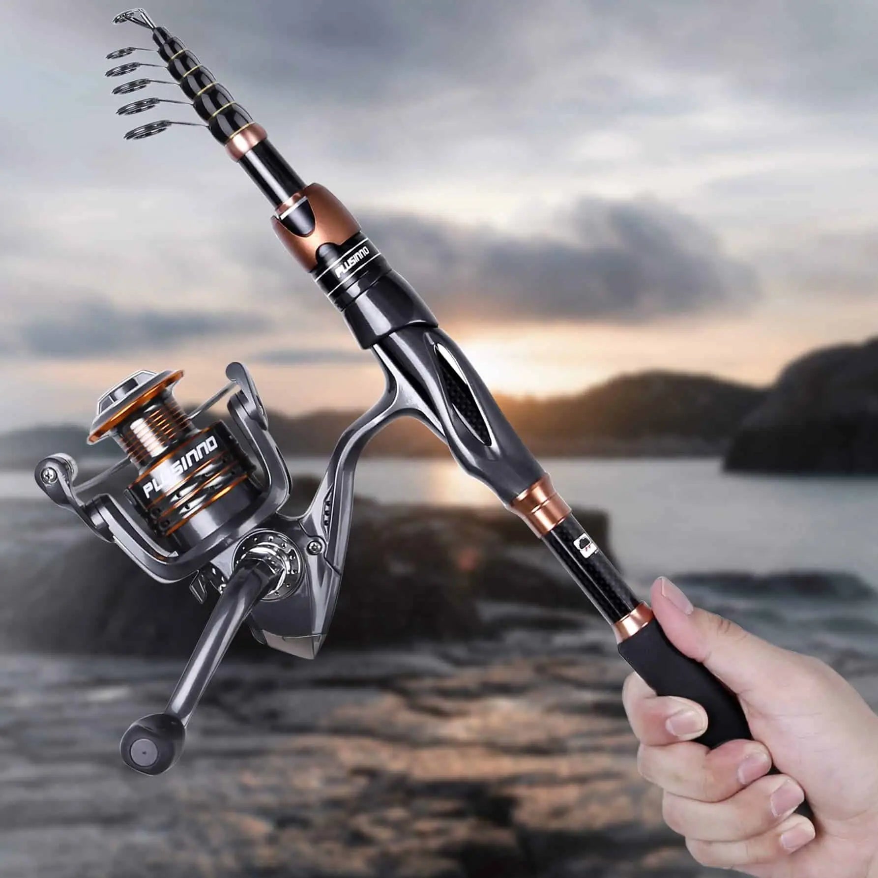 PLUSINNO Eagle Hunting Ⅶ Telescopic Fishing Rods and Reel Combos