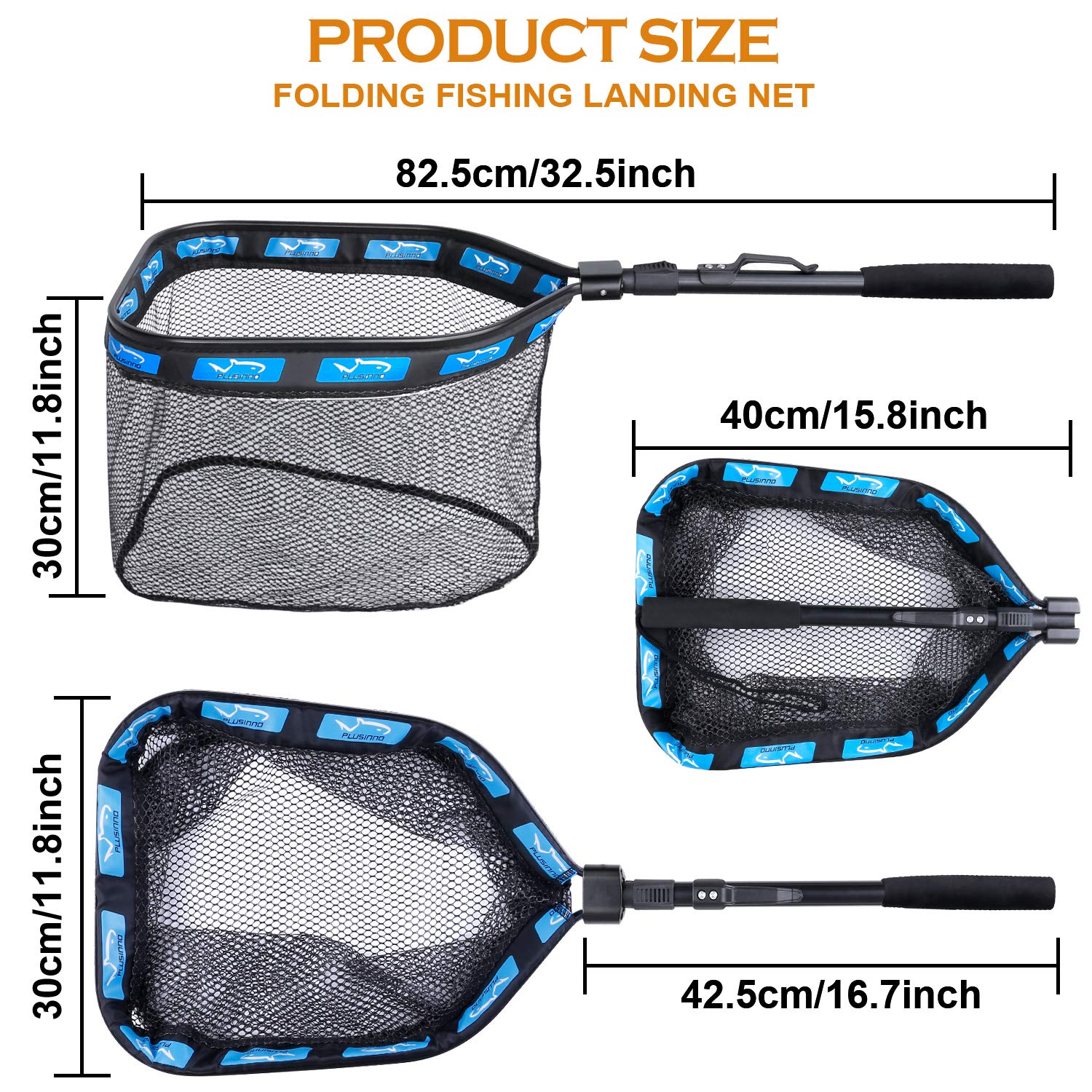 PLUSINNO Fishing Net Fish Landing Net, Foldable Angola