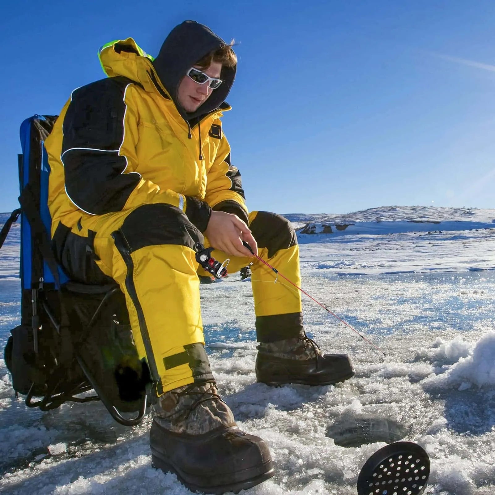 PLUSINNO ICE Ⅲ Canne à pêche sur glace et moulinet combinés