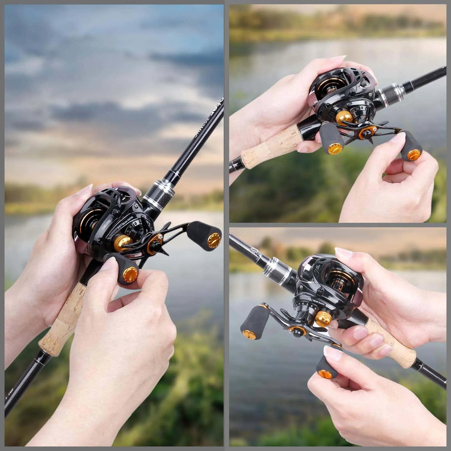 Buy PLUSINNO Elite Hunter Two-Piece Spining Casting Fishing Rod, Graphite Medium  Light Fast Action Bass Baitcasting Fishing Rods 7FT 2pc Freshwater  Saltwater Fishing Rods-A Online at Low Prices in India 