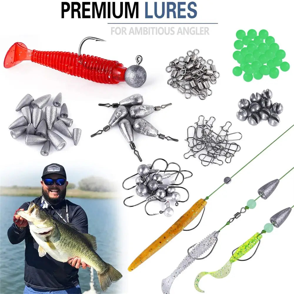 PLUSINNO Kit de leurres de pêche 302 pièces