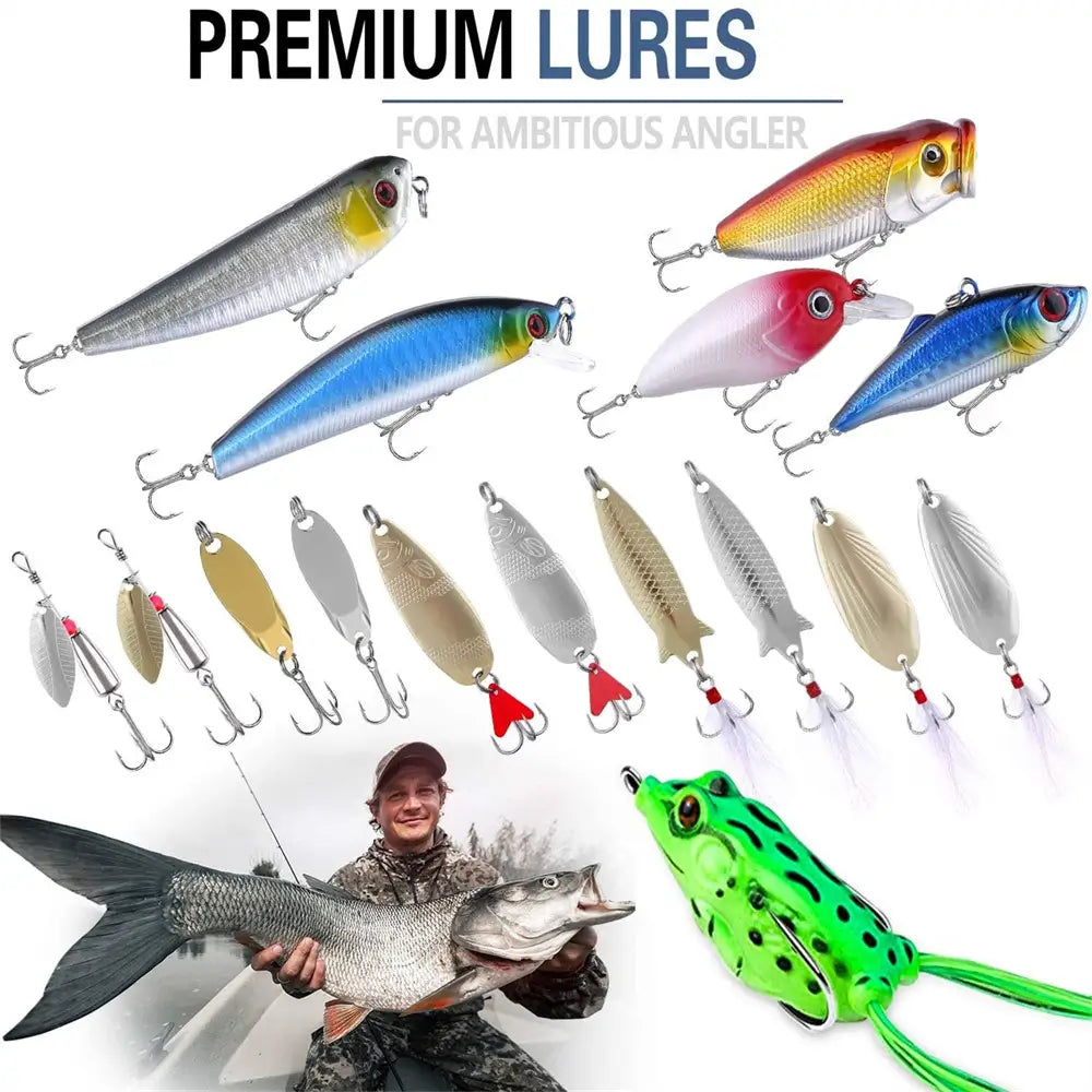 PLUSINNO 302Pcs Fishing Lures Kit