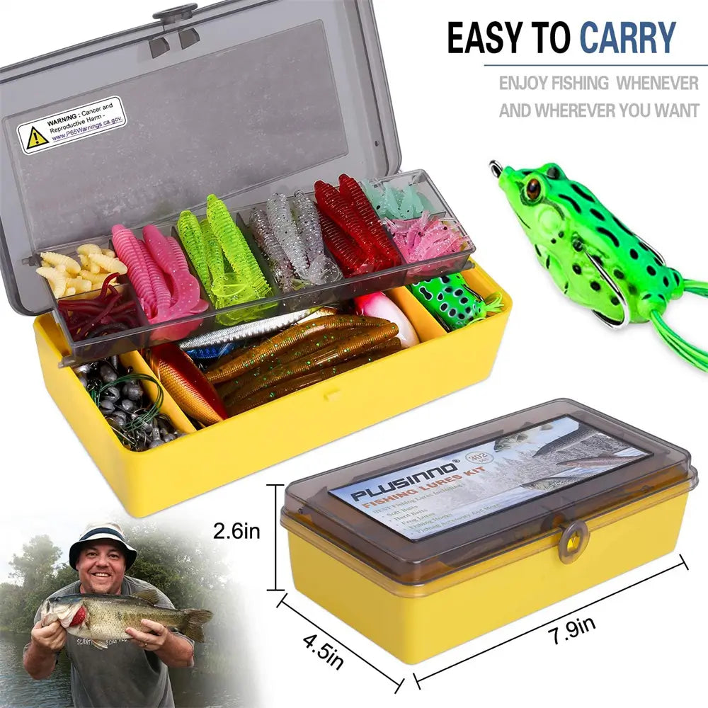 PLUSINNO 302Pcs Fishing Lures Kit