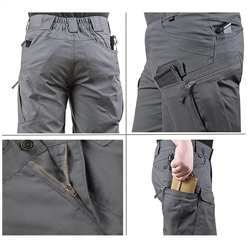 thumbnail image 2 of Men's Tactical Cargo Shorts – Waterproof, Hiking, Fishing – Choose Black, Khaki, Army Green 2 of 6