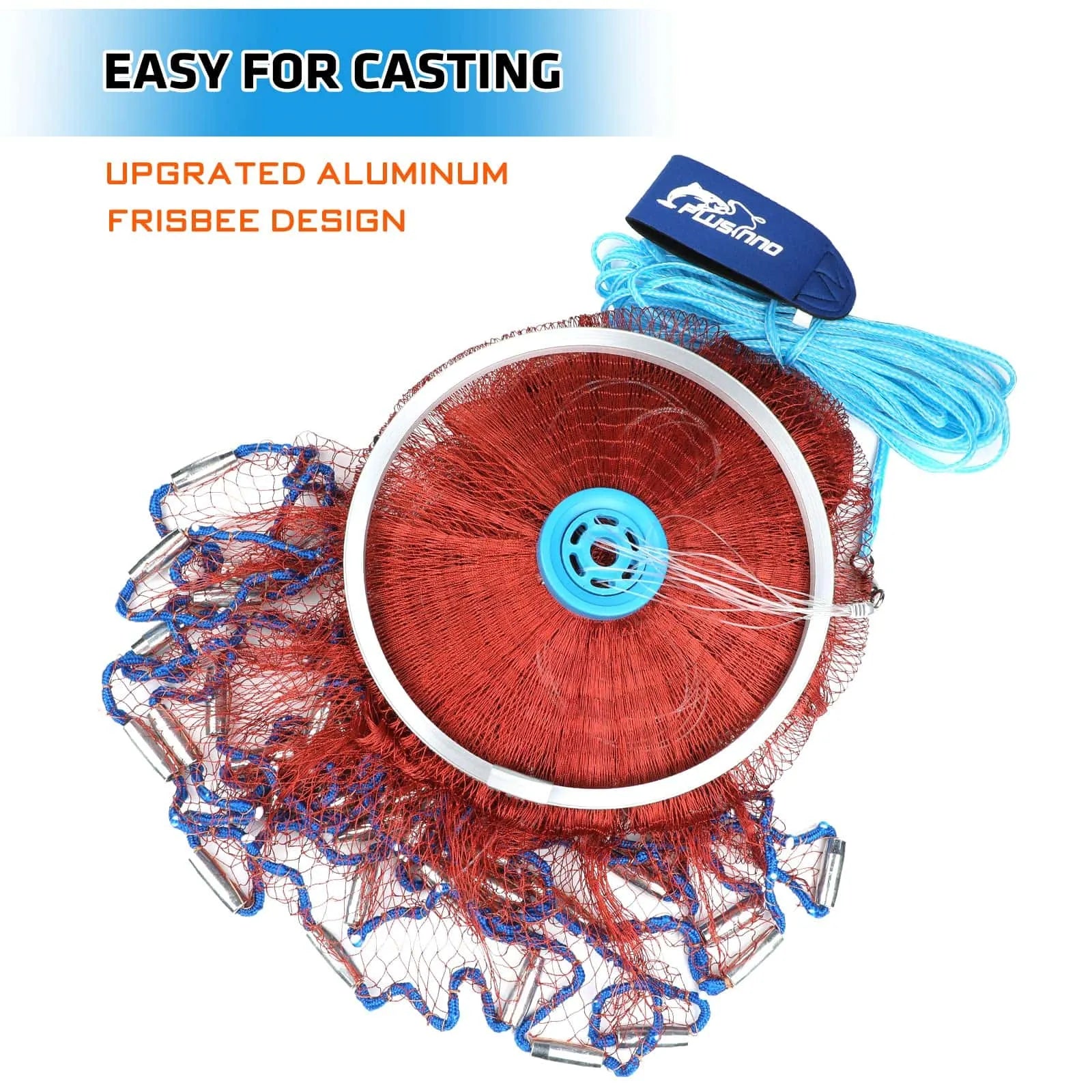 PLUSINNO Cast Net avec Aluminium Frisbee