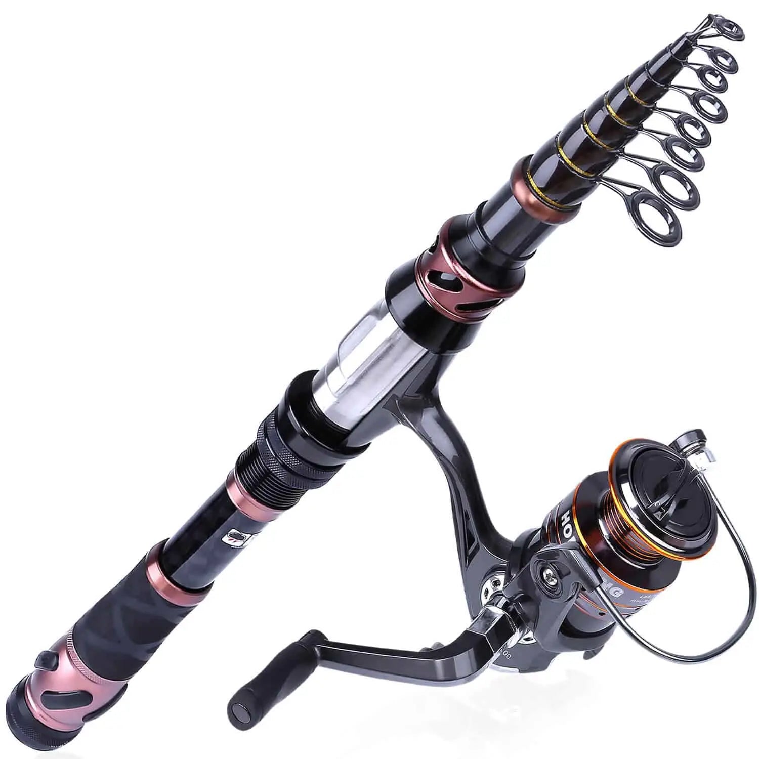 PLUSINNO Eagle Hunting V Spinning Telescopic Fishing Rods and Reel Combos