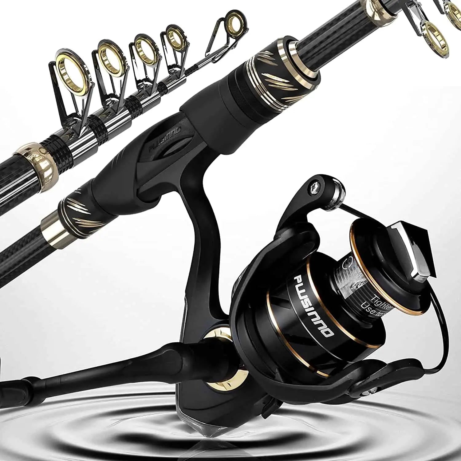  PLUSINNO Fishing Pole, Fishing Rod And Reel Combo,Telescopic  Fishing Rod Kit