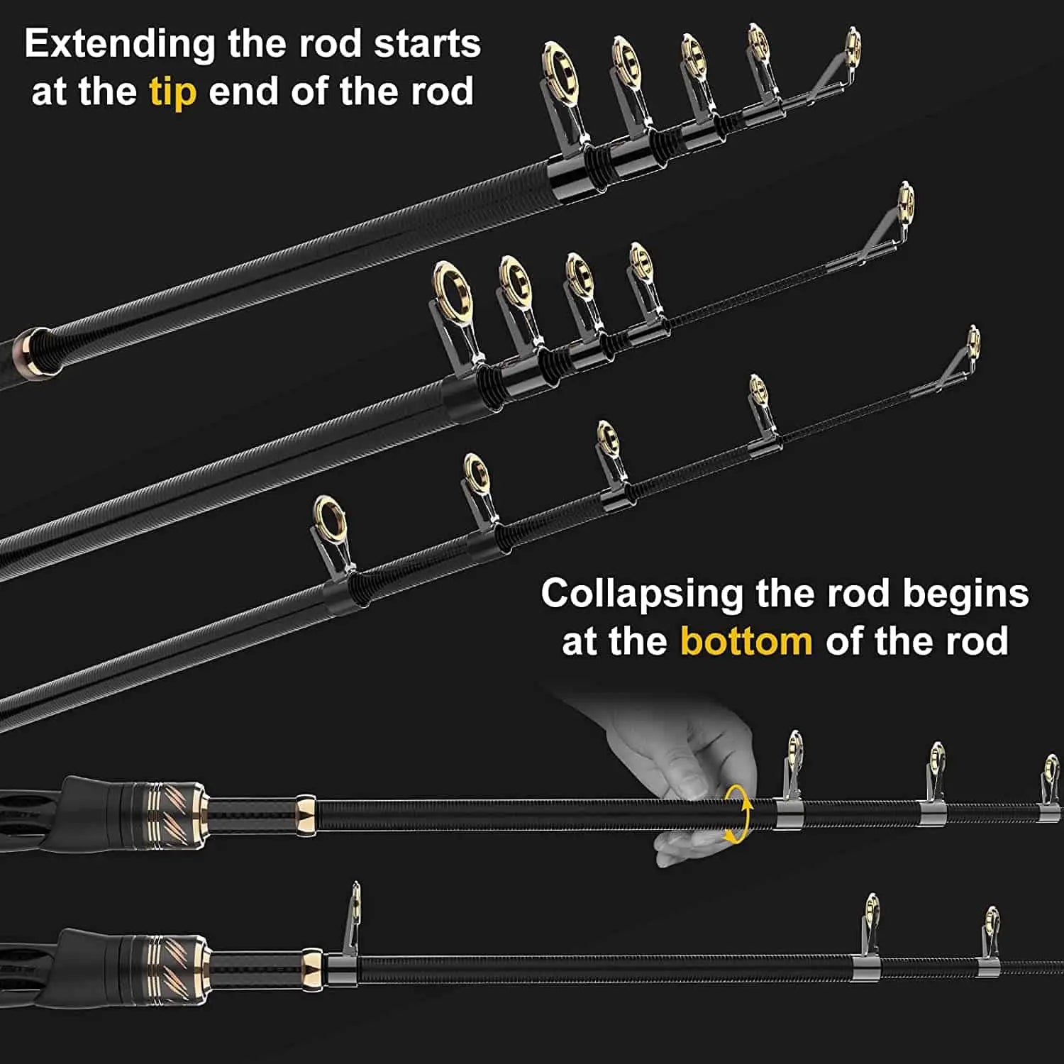 PLUSINNO Eagle Hunting Ⅸ Telescopic Fishing Rods and Reel Combos