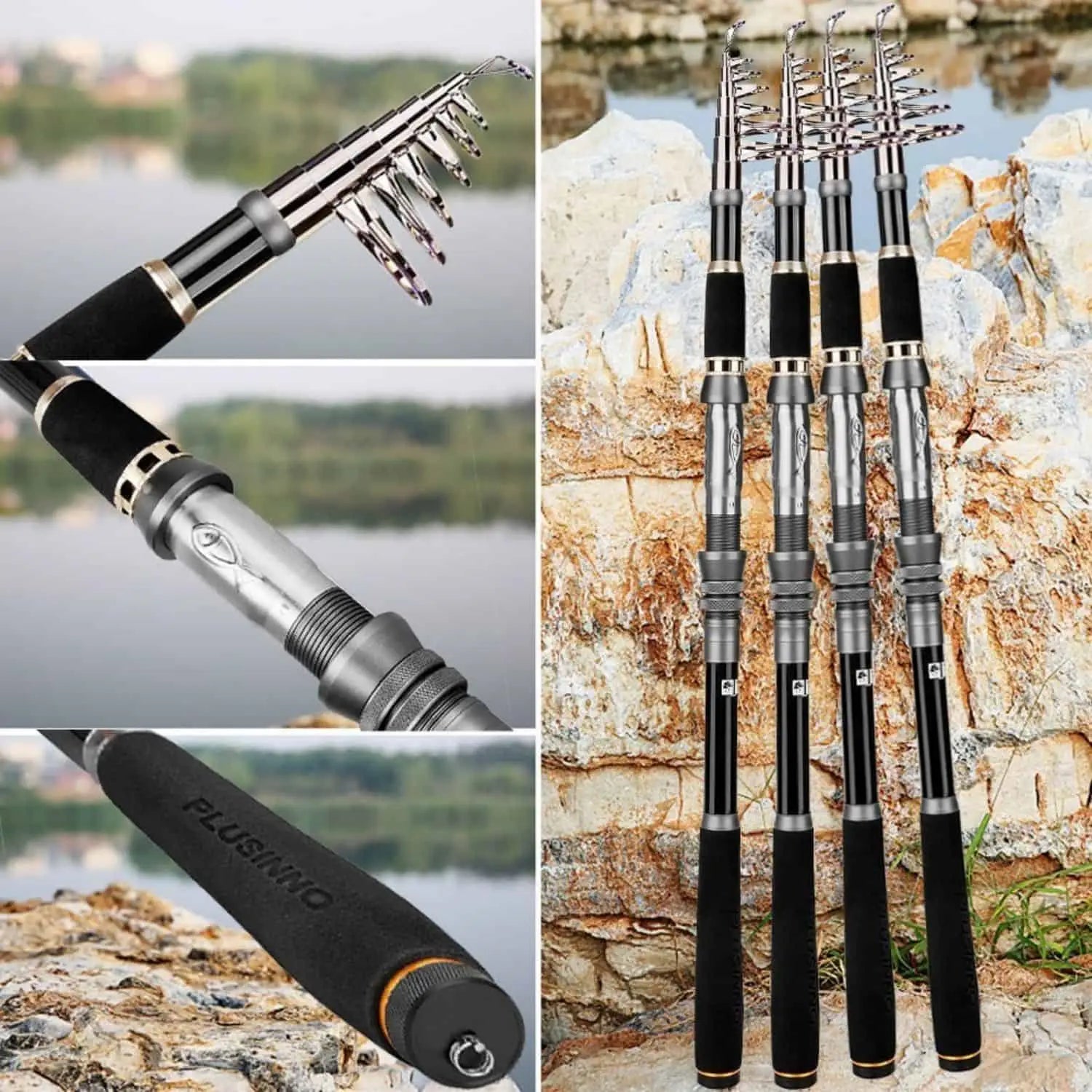 PLUSINNO Eagle Hunting Ⅸ Telescopic Fishing Rods and Reel Combos