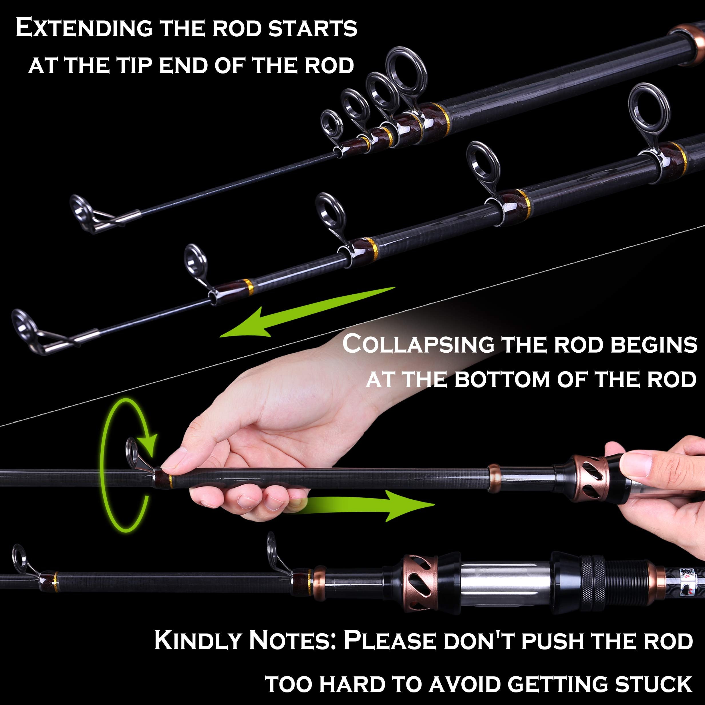 best collapsible fishing rod reel PLUSINNO Eagle Hunting IV Telescopic Fishing Rods – Plusinno