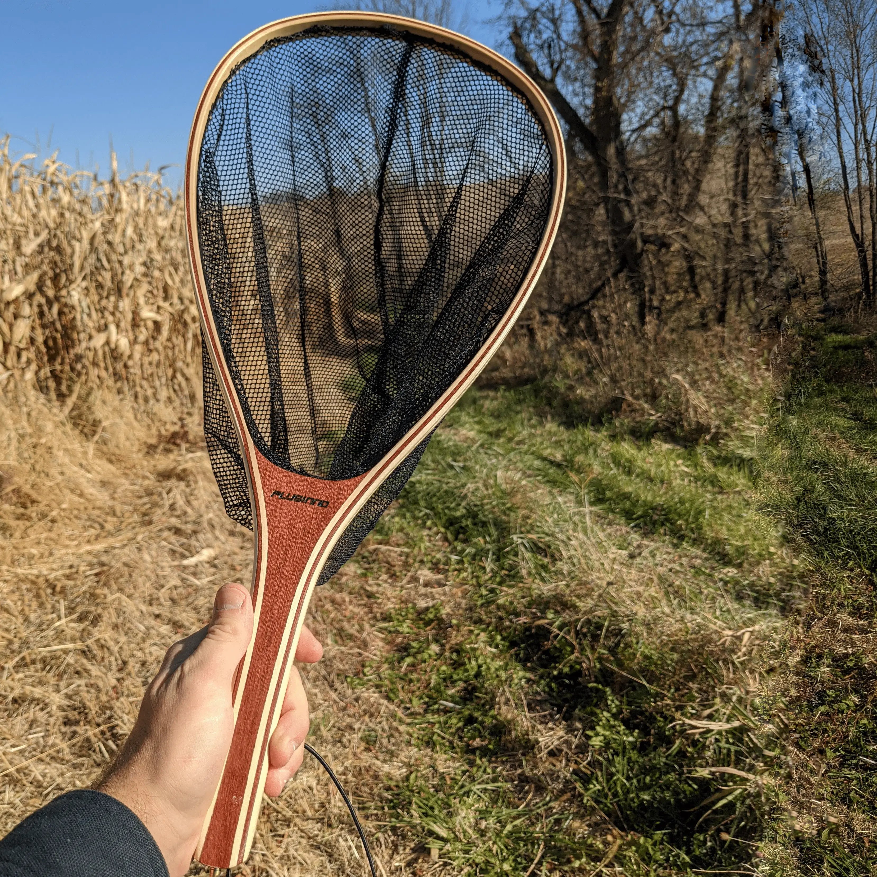 PLUSINNO FN7 Filet de pêche en bois à manche droit