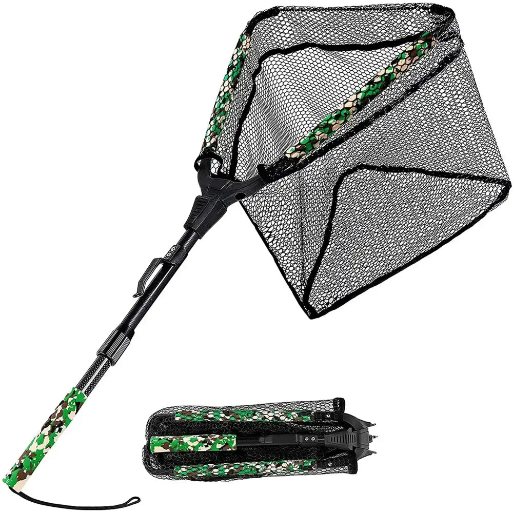 PLUSINNO FN3 Triangular Floating Fish Landing Net with Fixed Pole – Plusinno