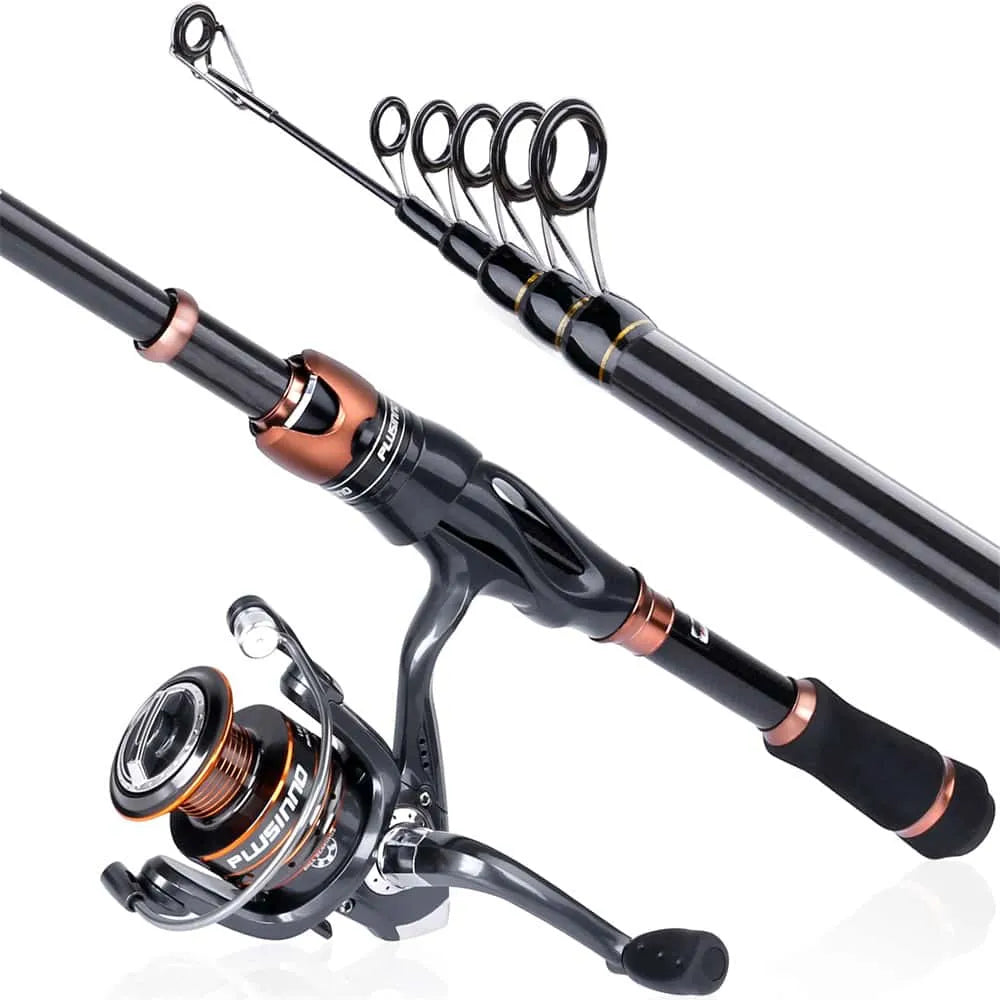 PLUSINNO Eagle Hunting VII Fishing Rod and Reel Combo with Carrier Case