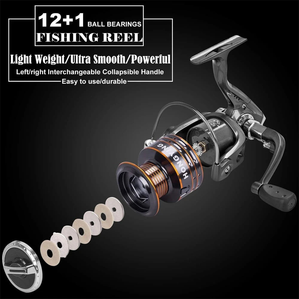 Plusinno Telescopic Fishing Rod And Reel Combo for Beginner with Travel Case