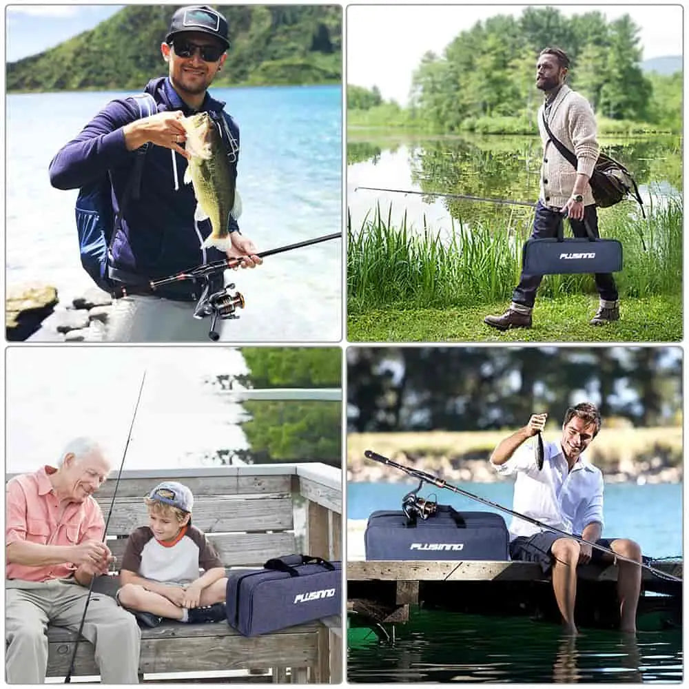 PLUSINNO Eagle Hunting VII Canne à pêche et moulinet avec étui de transport