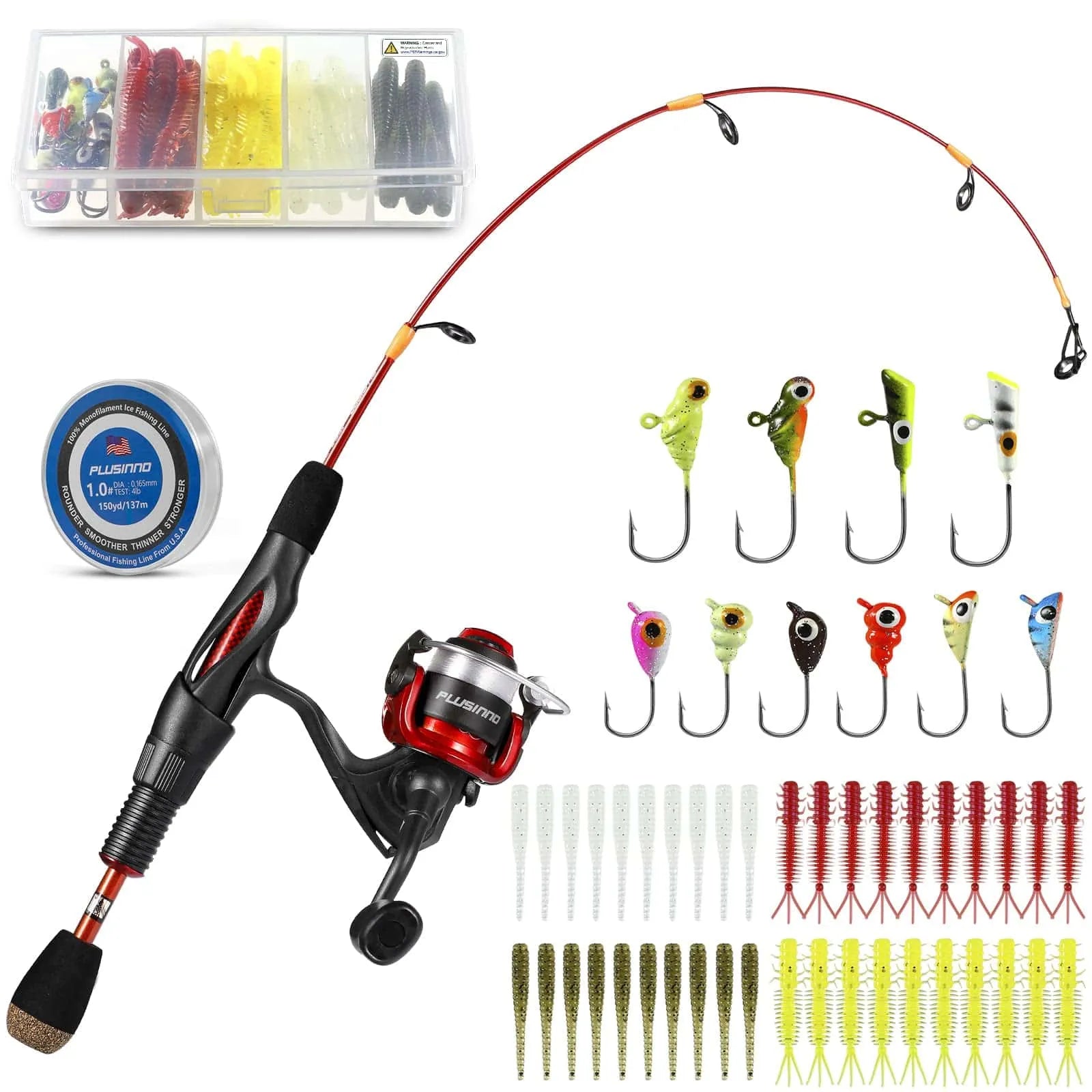 PLUSINNO ICE Ⅱ Ice Fishing Rod Reel Combo Full Kit