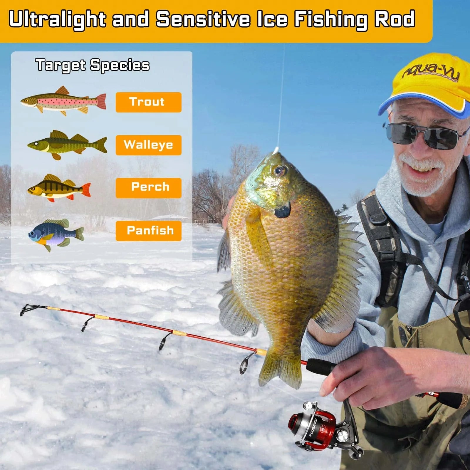 PLUSINNO ICE Ⅱ Ice Fishing Rod Reel Combo Full Kit