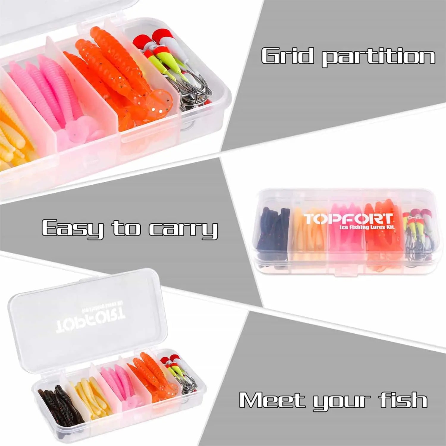 PLUSINNO 55Pcs Ice Fishing Lure kit – Plusinno