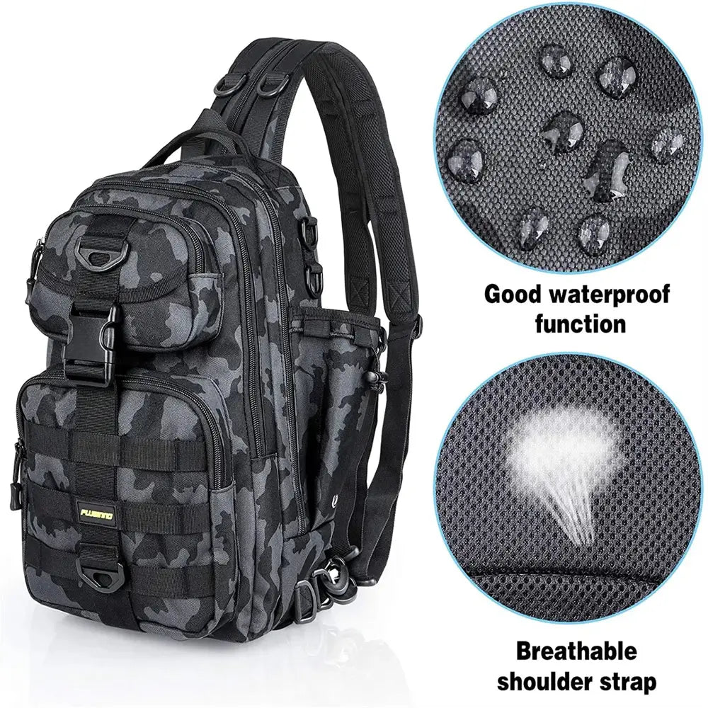 PLUSINNO Waterproof Fishing Tackle Backpack With Rod Holder – Plusinno