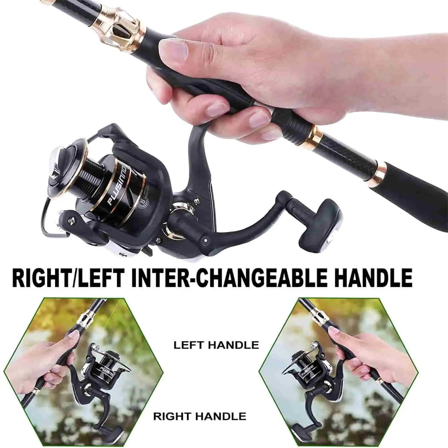 PLUSINNO Eagle Hunting Ⅵ Telescopic Fishing Rods and Reel Combos