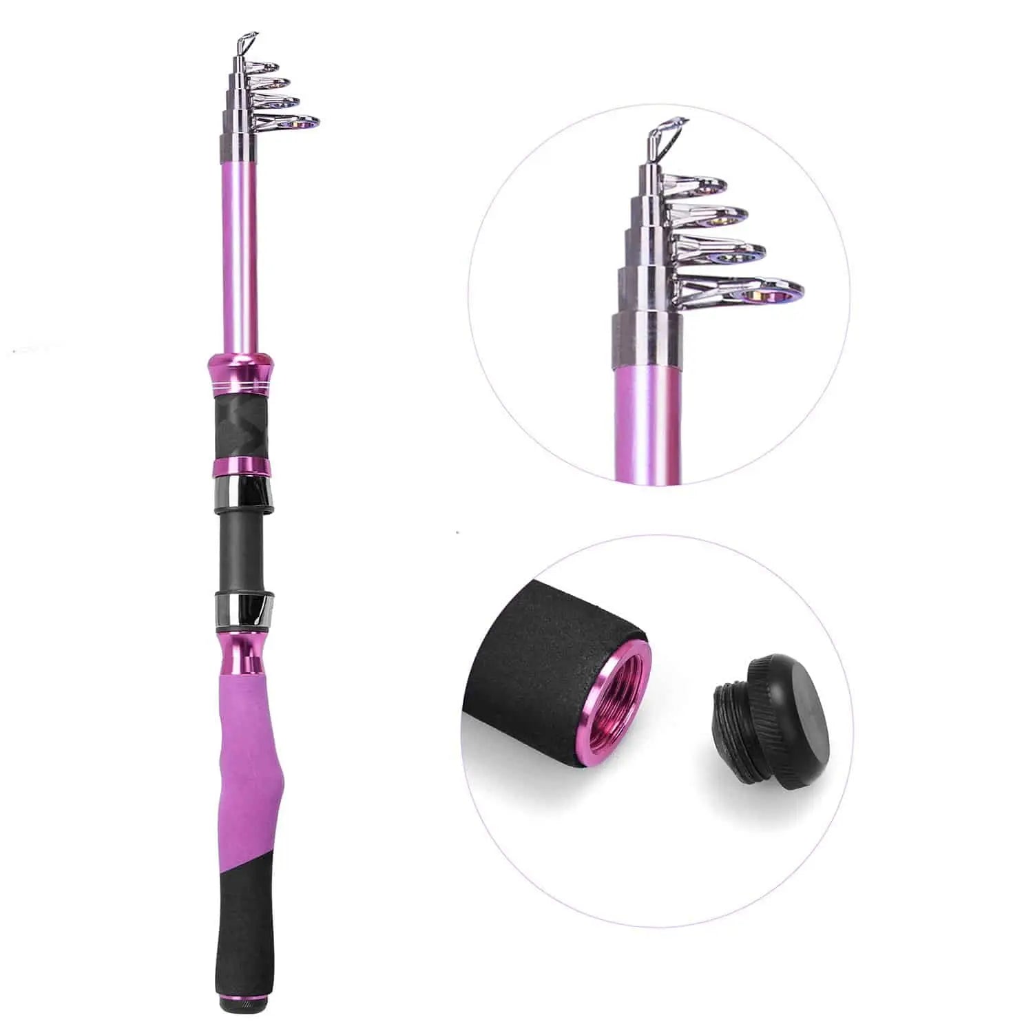 PLUSINNO Ladies Telescopic Pink Fishing Rod and Reel Combos – Plusinno