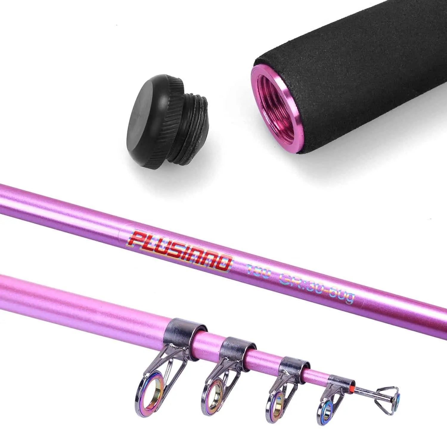 PLUSINNO Ladies Telescopic Pink Fishing Rod and Reel Combos